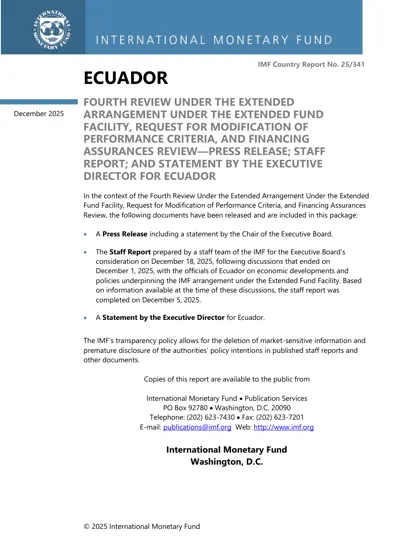 Ecuador: Fourth Review Under the Extended Arrangement Under the Extended Fund Facility, Request for Modification of Performance Criteria, and Financing Assurances Review封面