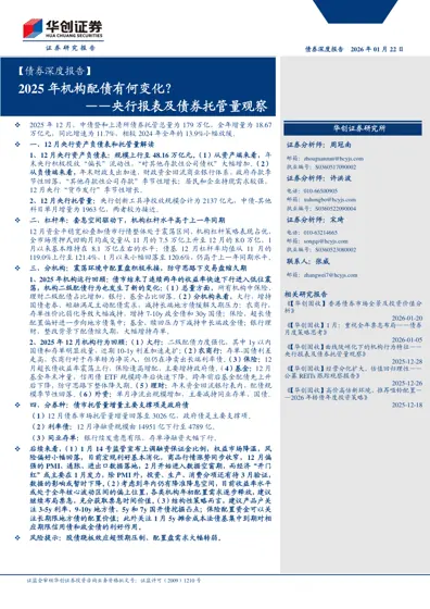 2025年机构配债有何变化？——央行报表及债券托管量观察封面