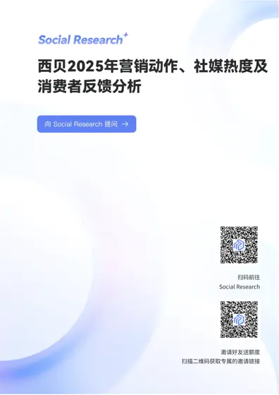 2025年餐饮品牌“西贝”营销动作、社媒热度与消费者反馈分析报告封面