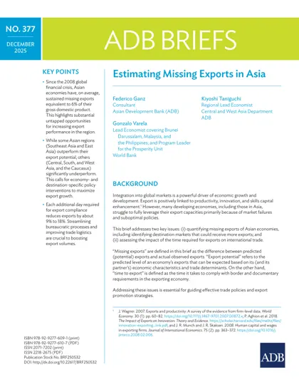 Estimating Missing Exports in Asia封面