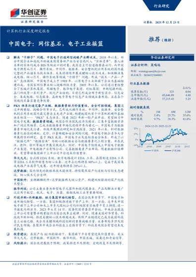 计算机行业深度研究报告：中国电子：网信基石，电子工业摇篮封面