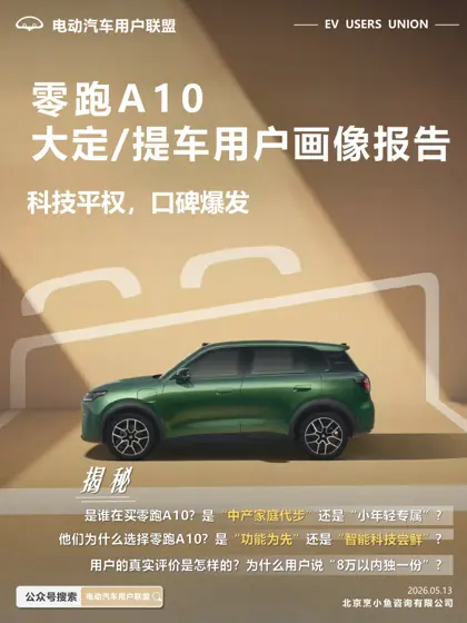 零跑A10大定/提车用户画像报告封面
