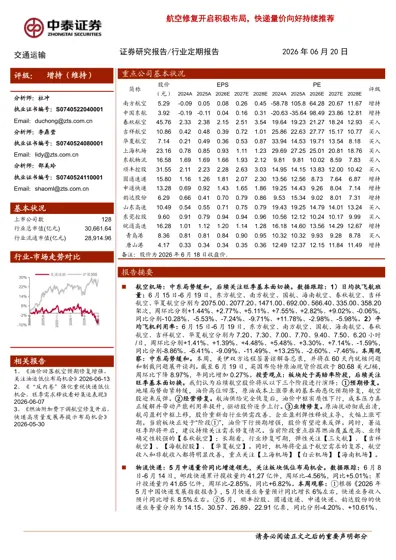 航空修复开启积极布局,快递量价向好持续推荐封面