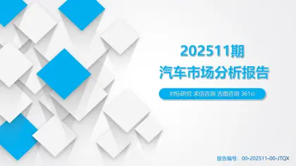 2025年11月汽车市场研究报告封面