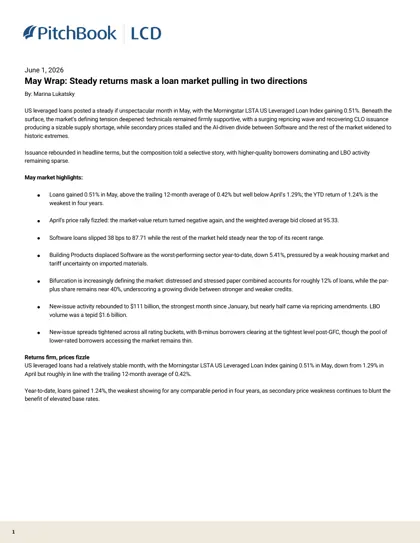 May Wrap: Steady returns mask a loan market pulling in two directions封面