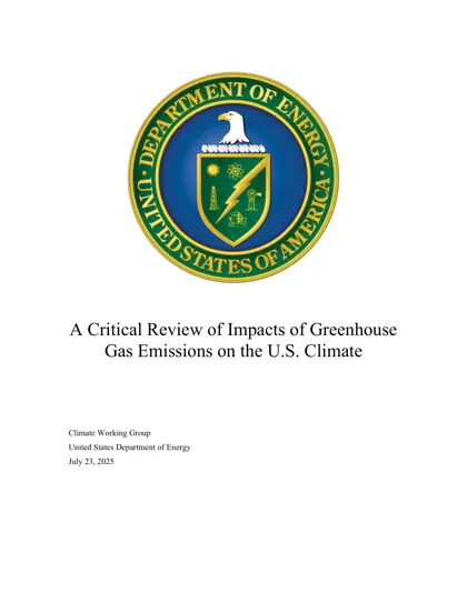 A Critical Review of Impacts of Greenhouse Gas Emissions on the U.S. Climate封面