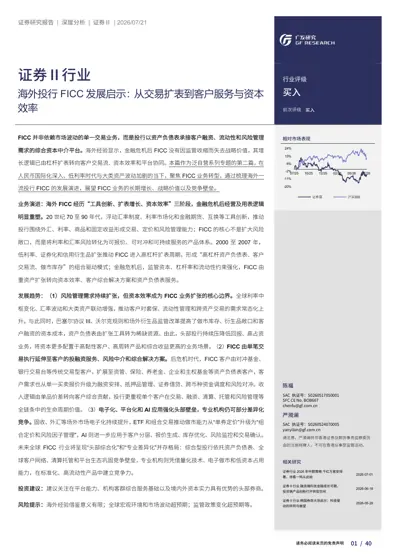海外投行FICC发展启示:从交易扩表到客户服务与资本效率封面