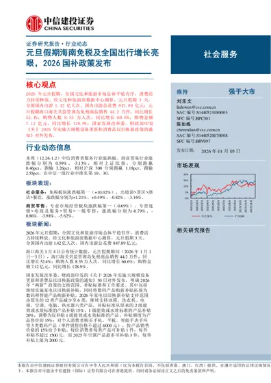 元旦假期海南免税及全国出行增长亮眼，2026 国补政策发布封面