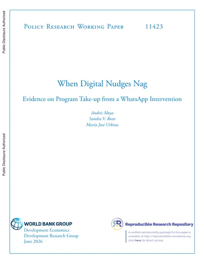 When Digital Nudges Nag: Evidence on Program Take-up from a WhatsApp Intervention封面
