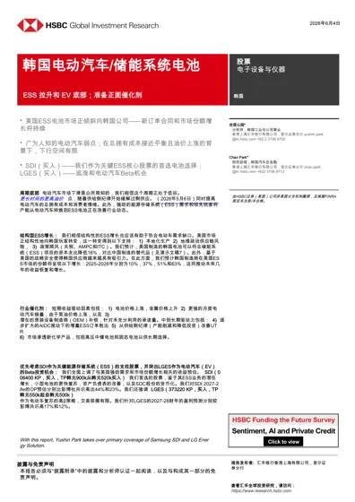 ESS 拉升和 EV 底部；准备正面催化剂封面