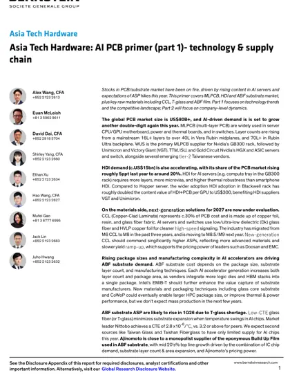 Asia Tech Hardware: AI PCB primer (part 1)- technology & supply chain封面