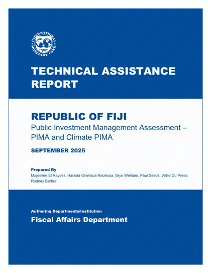 REPUBLIC OF FIJI Public Investment Management Assessment – PIMA and Climate PIMA封面