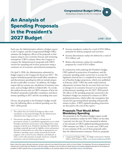 An Analysis of Spending Proposals in the President’s 2027 Budget封面