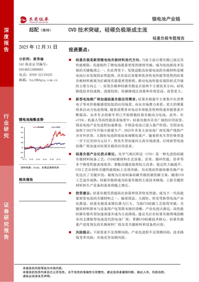 硅基负极专题报告封面