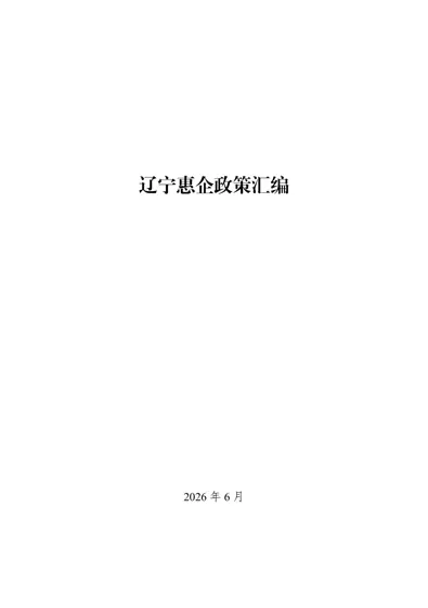 辽宁惠企政策汇编封面