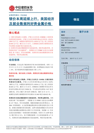 物流行业动态报告封面