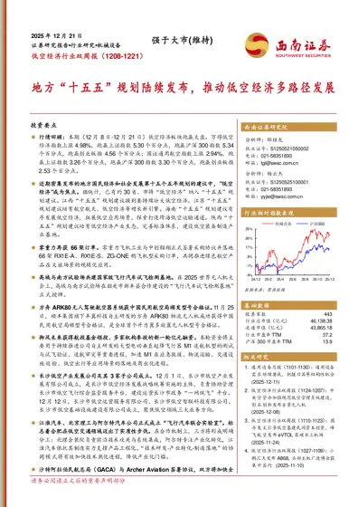 低空经济行业双周报（1208-1221）封面