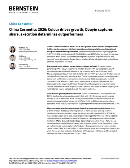 China Cosmetics 2026: Colour drives growth, Douyin captures share, execution determines outperformers封面