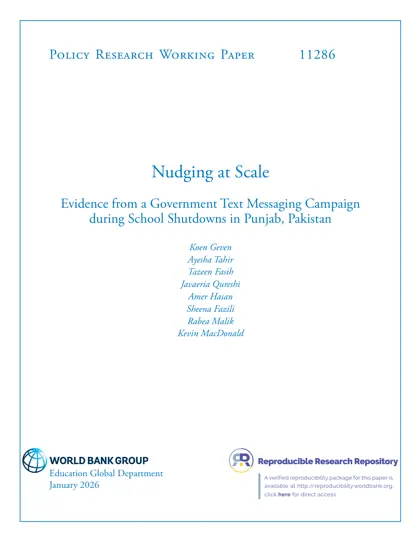 Nudging at Scale: Evidence from a Government Text Messaging Campaign during School Shutdowns in Punjab, Pakistan封面