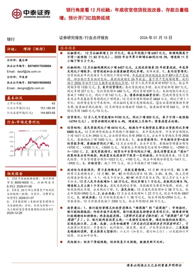 银行角度看12月社融：年底收官信贷投放改善、存款总量稳增；预计开门红趋势延续封面