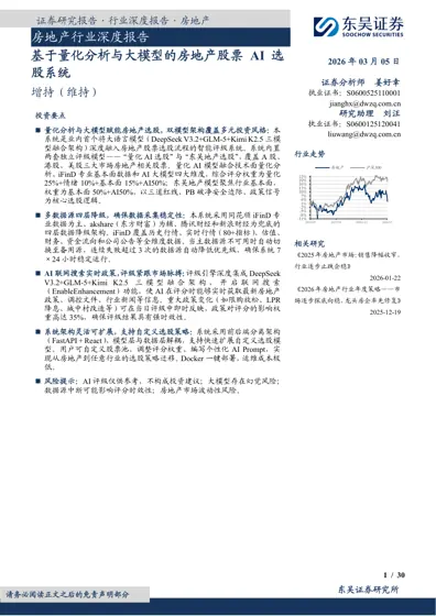 基于量化分析与大模型的房地产股票AI选股系统封面