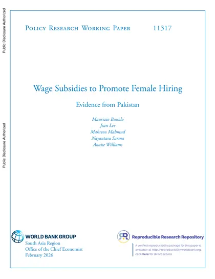 Wage Subsidies to Promote Female Hiring: Evidence from Pakistan封面