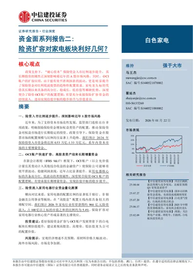 资金面系列报告二: 险资扩容对家电板块利好几何？封面