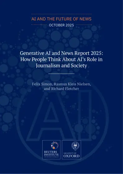 生成式AI与新闻报告2025：公众如何看待AI在新闻业与社会中的角色封面