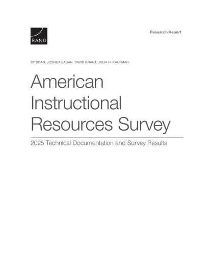 American Instructional Resources Survey: 2025 Technical Documentation and Survey Results封面