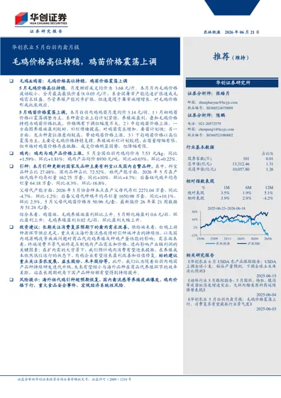 华创农业5月白羽肉禽月报封面