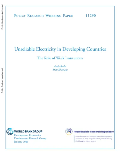 Unreliable Electricity in Developing Countries: The Role of Weak Institutions封面