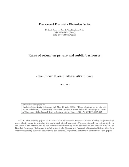 Rates of return on private and public businesses封面