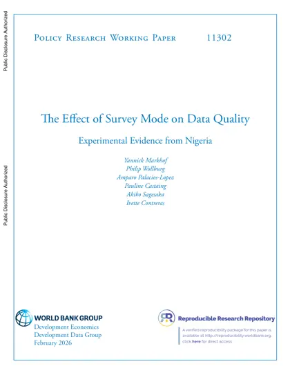 The Effect of Survey Mode on Data Quality: Experimental Evidence from Nigeria封面
