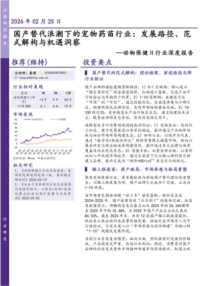 国产替代浪潮下的宠物药苗行业：发展路径、范式解构与机遇洞察封面