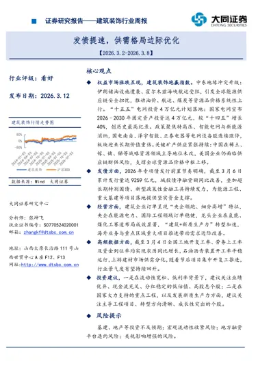 建筑装饰行业周报封面