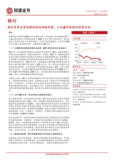银行系资本布局硬科技的战略价值:以长鑫科技股权投资为例封面
