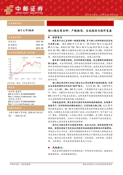核心维生素品种:产能格局、合成路径与涨价复盘封面