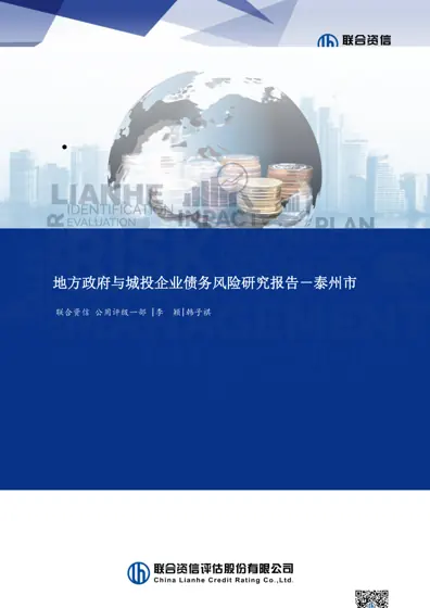 地方政府与城投企业债务风险研究报告-泰州市封面