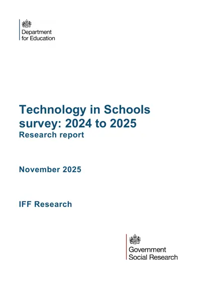 Technology in Schools survey: 2024 to 2025封面