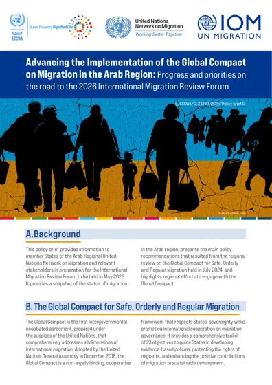 Advancing the Implementation of the Global Compact on Migration in the Arab Region: Progress and priorities on the road to the 2026 International Migration Review Forum封面