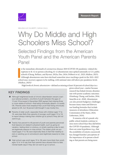 Why Do Middle and High Schoolers Miss School?封面