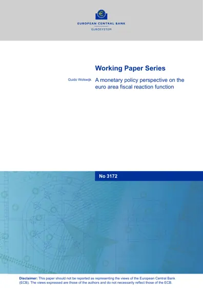 A monetary policy perspective on the euro area fiscal reaction function封面