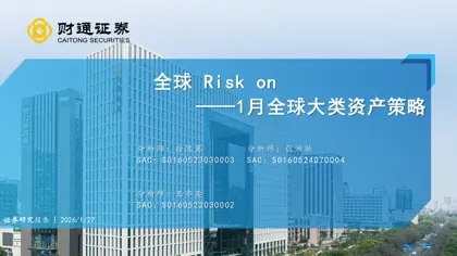 全球Risk on——1月全球大类资产策略封面
