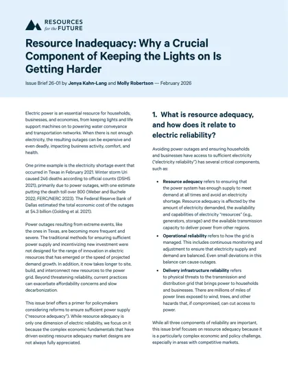 Resource Inadequacy: Why a Crucial Component of Keeping the Lights on Is Getting Harder封面