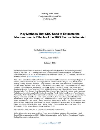 Key Methods That CBO Used to Estimate the Macroeconomic Effects of the 2025 Reconciliation Act封面