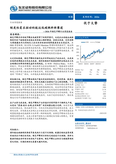 2026年绿色甲醇行业深度报告封面