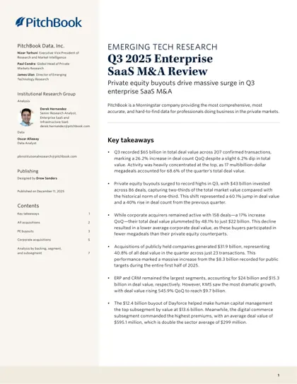 Q3 2025 Enterprise SaaS M&A Review封面