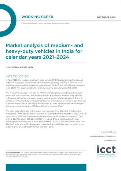 Market analysis of medium- and heavy-duty vehicles in India for calendar years 2021–2024封面