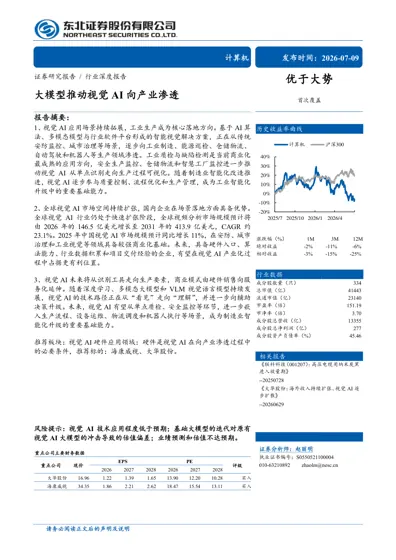 大模型推动视觉AI向产业渗透封面