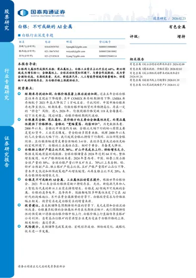 白银:不可或缺的AI金属封面